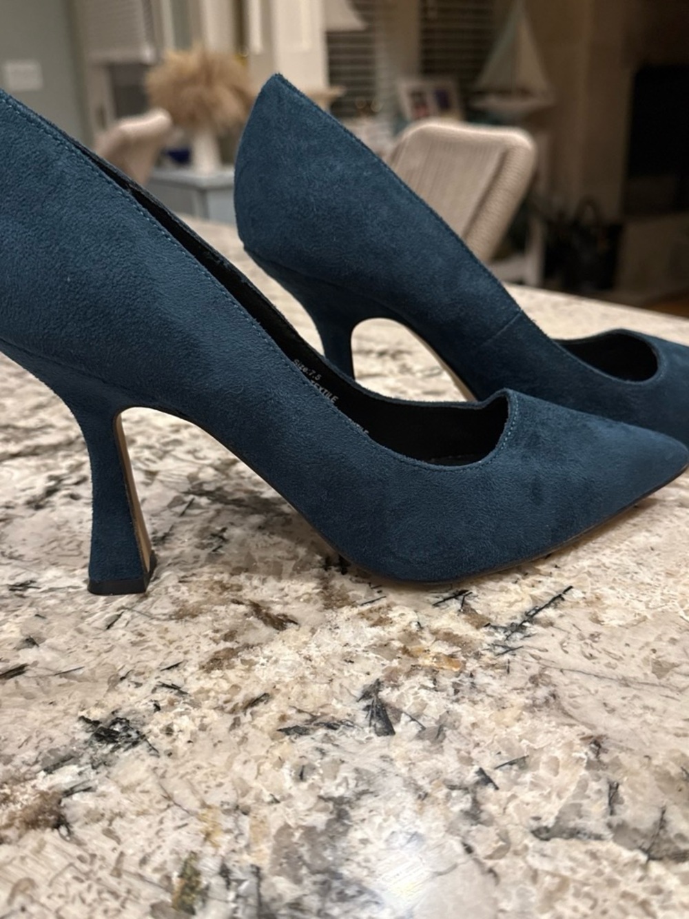 Classic Pointed-Toe Suede Pumps in Teal - Women